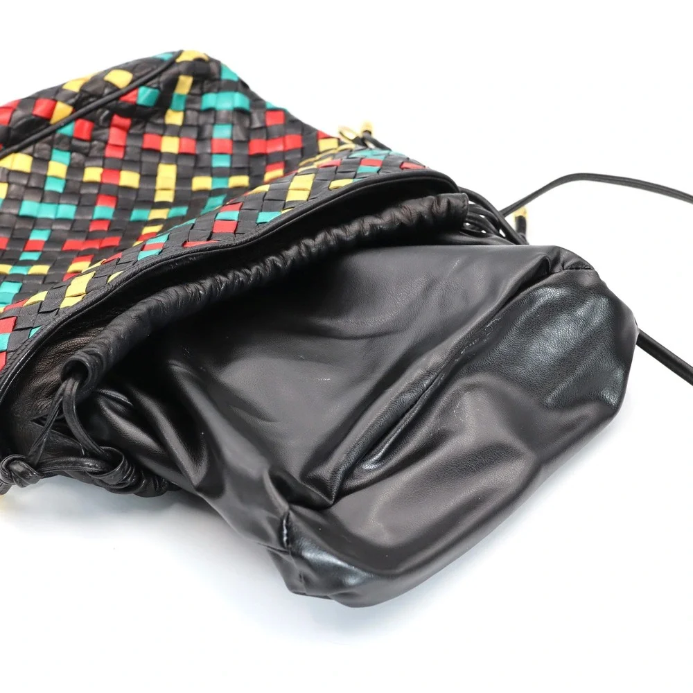 Gino Ferruzzi Bucket Bag Vintage Women Multi Woven Leather Crossbody Italy Purse